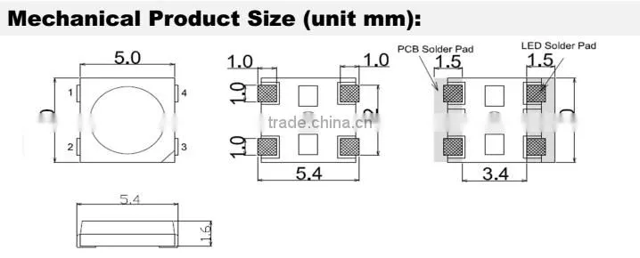 2015 addressable led smd5050 SK6812/SK6812NB led chip