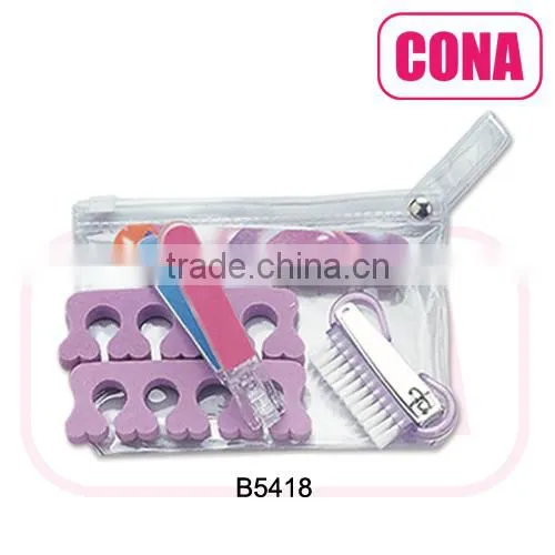 5pcs Travel kit(enail clipper,nail brush,sandpaper foot file,woodewn sticker,toe separator))