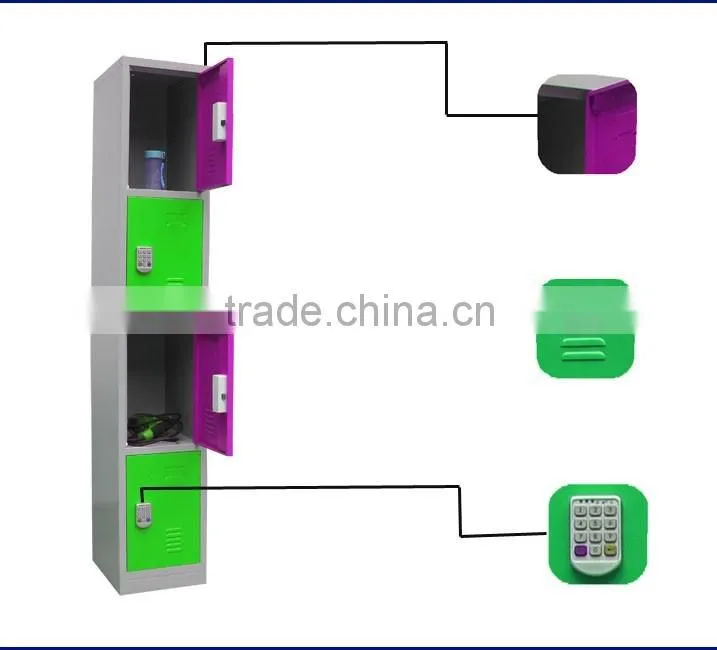 Steel Gym Locker Multi-colour Cabinet Steel Storage Locker 4 Erect Door Gym Locker For Sale