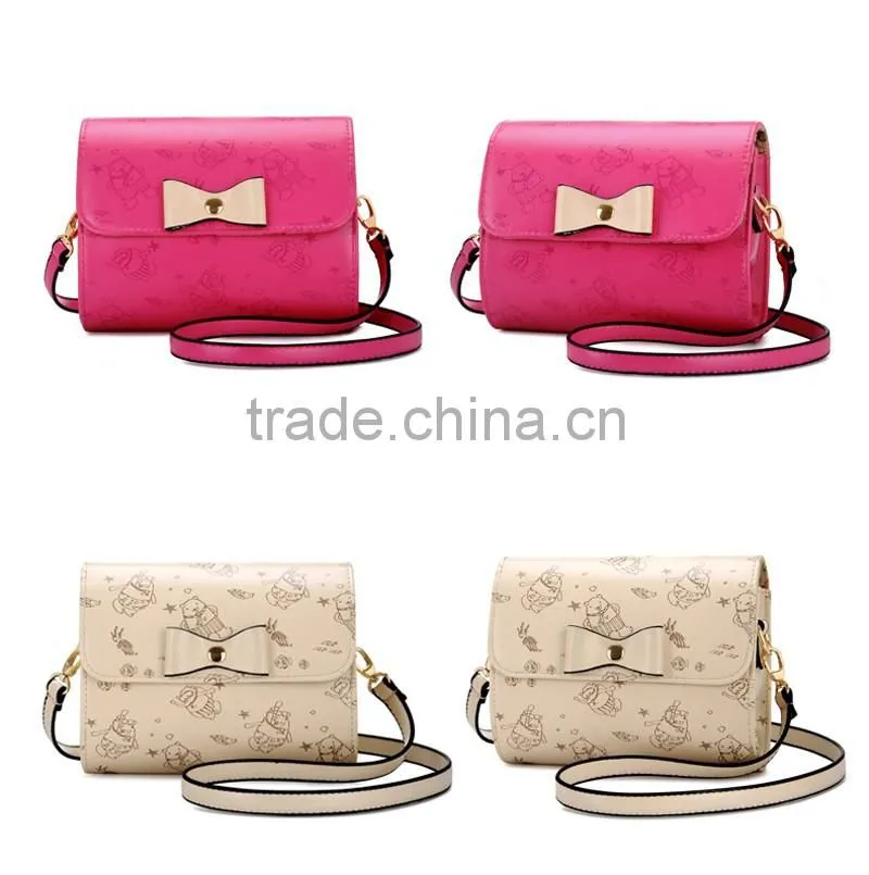 Lady red handbag bowknot shoulder bag women bags latest new design 4 color