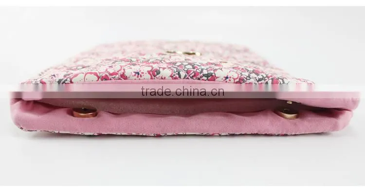 2015 floral pink cartoon laptop and tablet bag