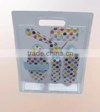 New arrival ~ 5 pieces colored pattern horse grooming kit with blister/flower