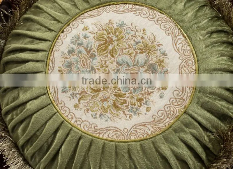 Noble short nap fabric sofa cushion and fringed embroidered decor sofa pillows