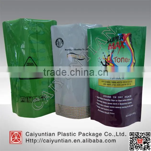 aluminium foil lined with plastic moisture barrier stand up pouch doypack bags packaging for toner powder
