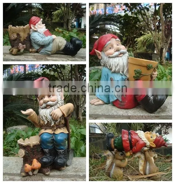 12" resin hide and seek garden statue