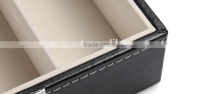 W806-3 3 Slot Grid Cheap Wholesale PU Leather Watch Packaging Display Box