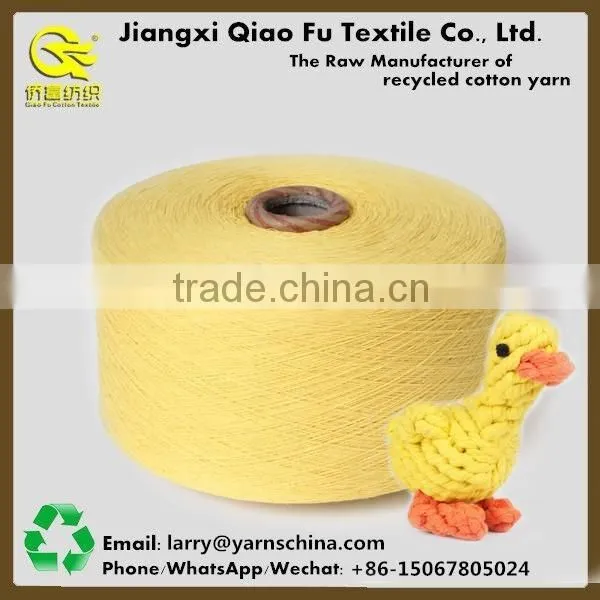 Yellow/Purple Color OE Recycled/Regenerated Yarn, Cotton/Polyester Blended yarn, TC Pet Toys Yarn