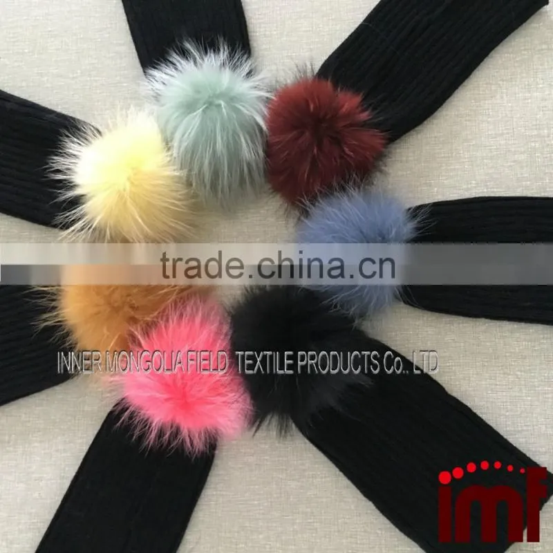 Fashion Thicken Large Fur Ball Beanie Bobble Ski Hat