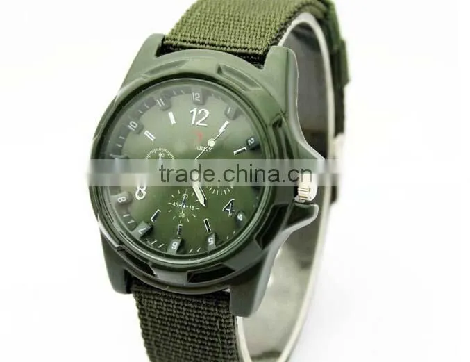 Top quality 2015 New Military Quartz Sport Watch Canvas Strap Fabric Soldier Ourdoor Running Wristwatch Clock