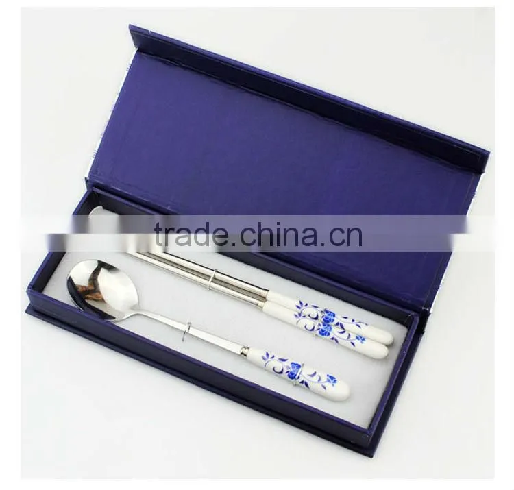 Chinese style dinnerwares,spoon,fork,chopsticks with blue and white porcelain,Chinese gift