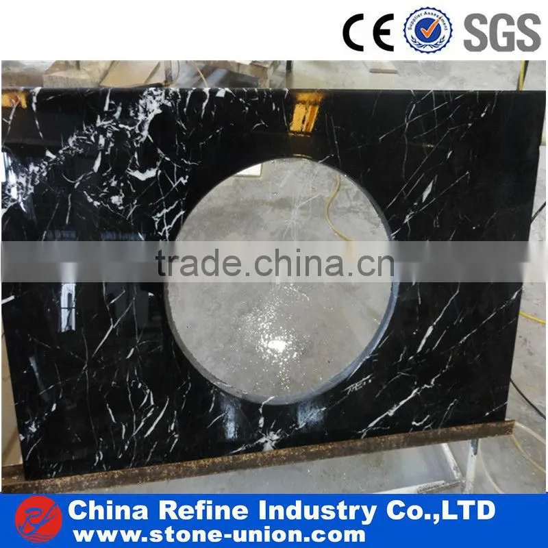 Polished Nero Marquina Marble Slab
