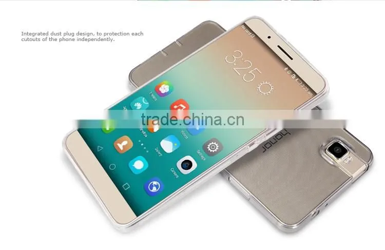 Orginal Nillkin Soft TPU Full Rubber Back Cover for Huawei Honor 7 Clear Gel Case with Dust Plug MT-5370
