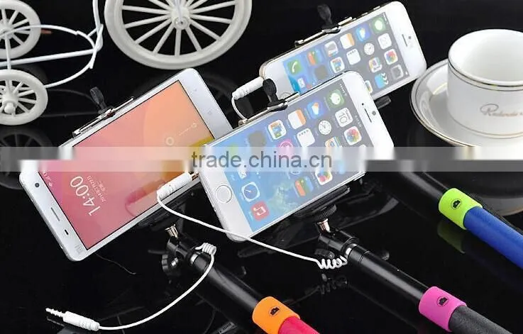 Manufacture cable take pole selfie stick extendable 24cm to 95cm