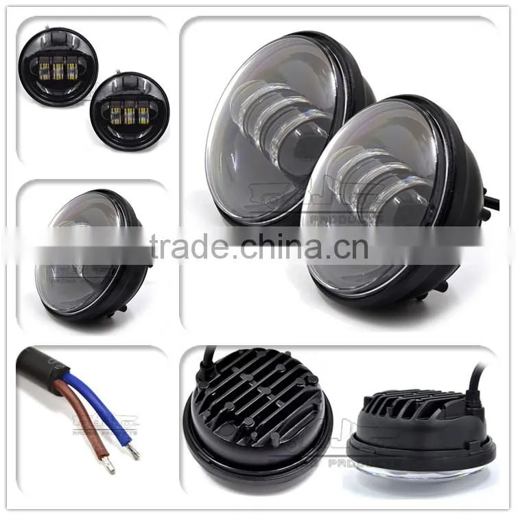 BJ-HL-011 Customized Waterproof Black Auxiliary 4.5" LED Motorcycle Spot Fog Passing Light for Harley Davidson