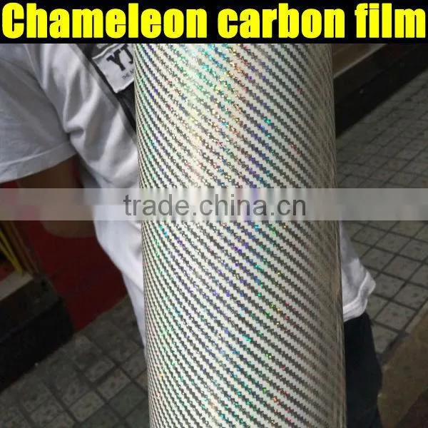 Wholesale high quality Chamelon 3d carbon film with air bubble free 1.52*20m