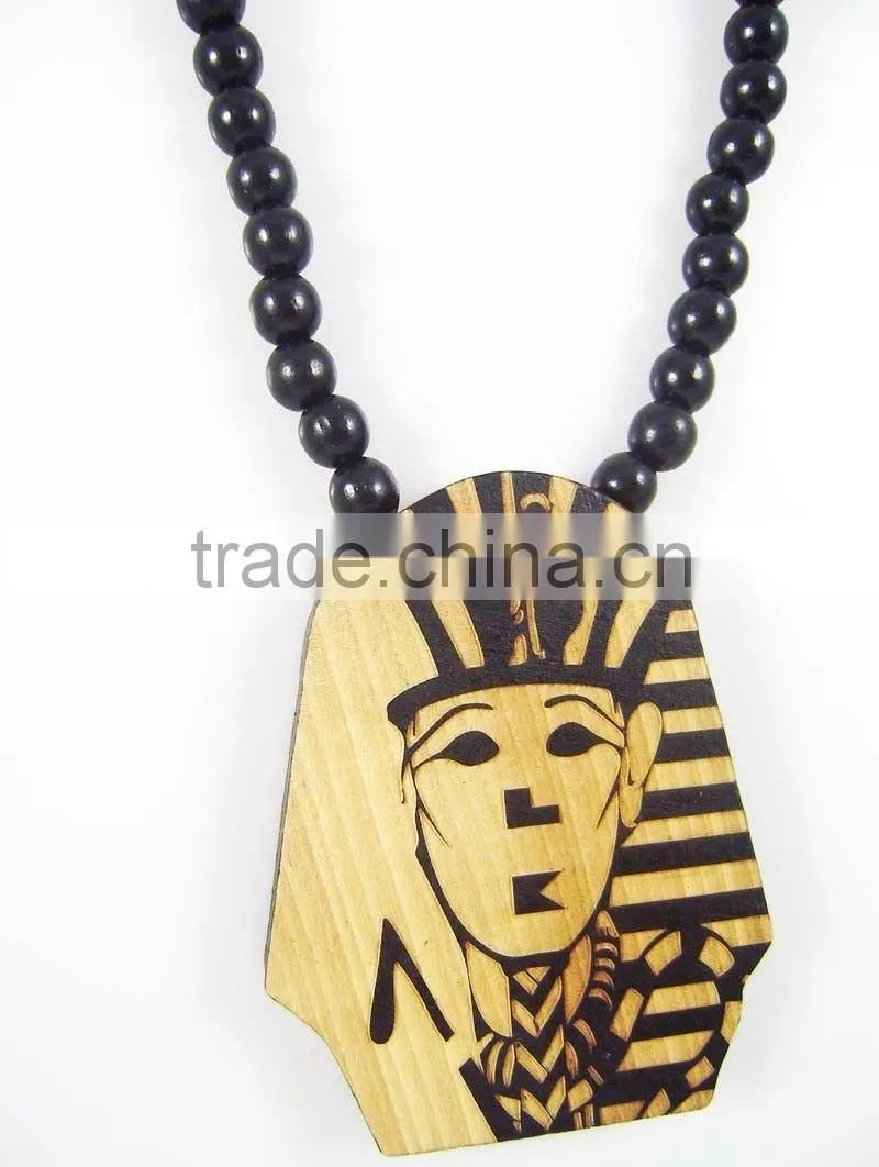 Men's Hip Hop good Last Kings Pendants Wood Rosary Chain Beads Necklaces
