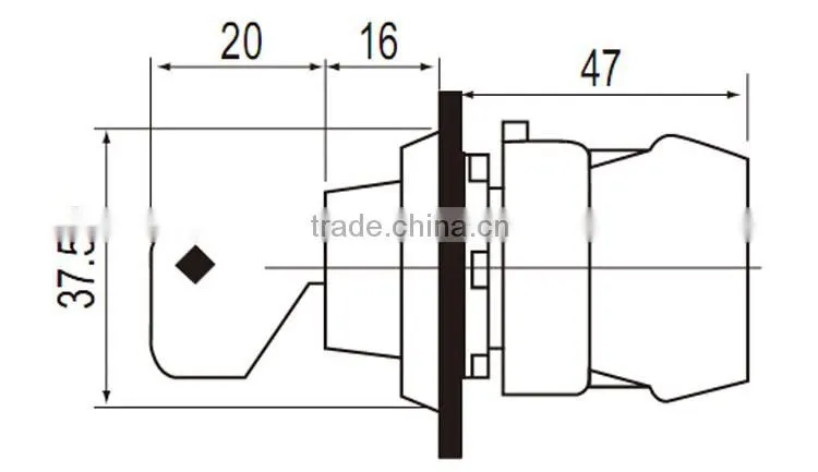 CNTD High Quality Key Type 3 position Electric Push Button Switch 30mm (C3SNK-F3)