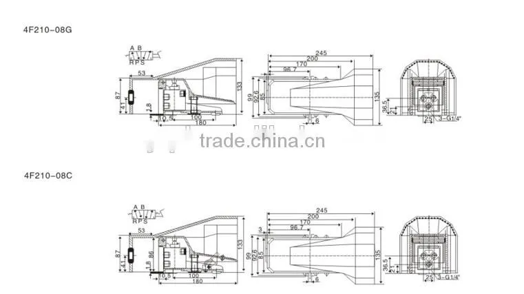 Xinyang 4F210-08G Two Position Five way Foot Valve With Guard