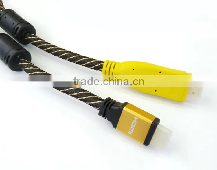 Gold-plated male to male HDMI extension cable 2.0 with gold-plated&nylon braided