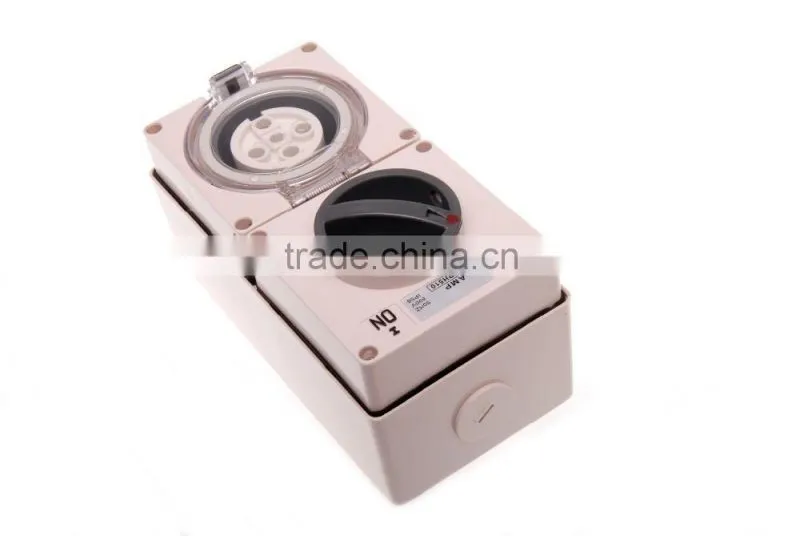 Three Phase 5 Round Pin Combo Switch & Socket 50A