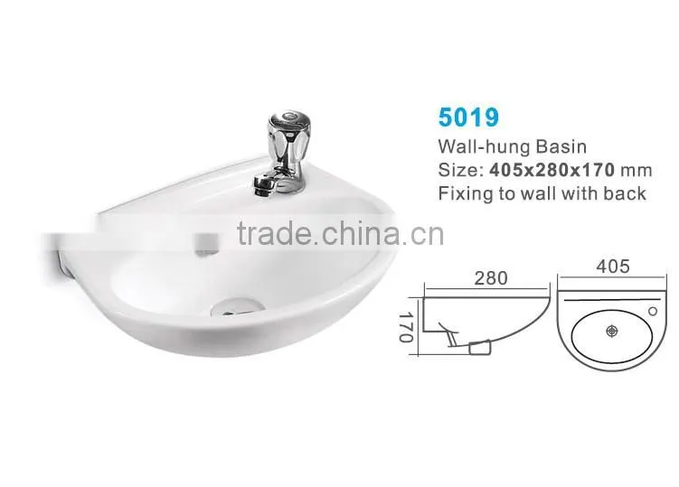 Ceramic wall hung basin sanitary ware art basin