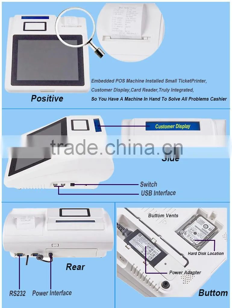 Durable new coming 12 inch micro pos all in one android pos system