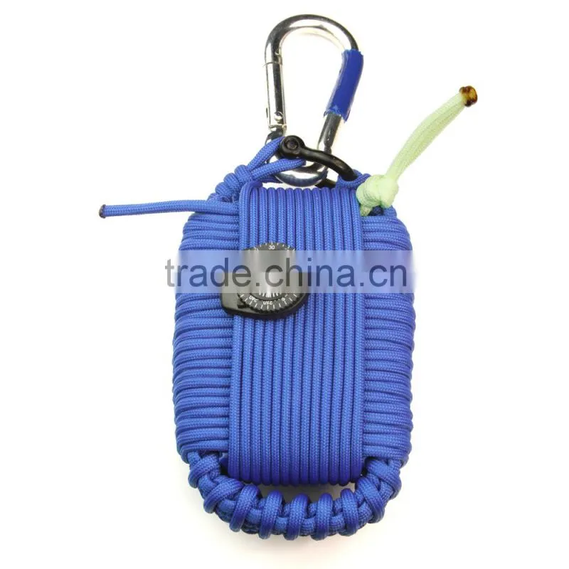 Paracord Emergency Outdoor Survival Kit with Carabiner