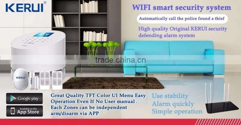 KERUI new Wifi based support IOS Android phone control gsm security wireless smart security alarm system