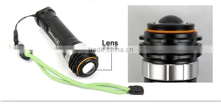 GOREAD A2 High bright rechargeable focusable LED flashlight XML T6