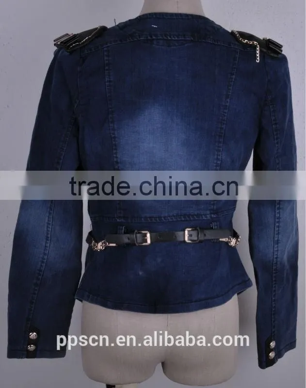 high quality fashion cotton woman US style cardigan long cowboy jacket