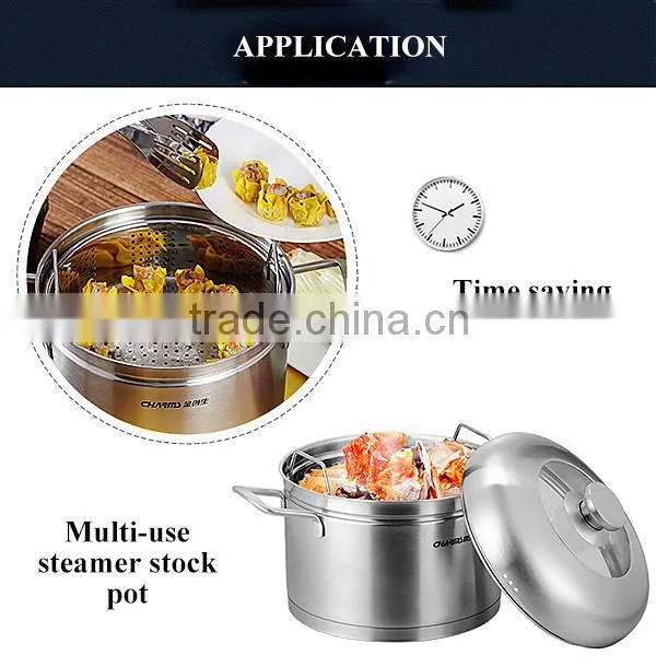 Japanese Large Food Steamer, Couscous Steamer Pot, Stainless Steel Steamer Pot
