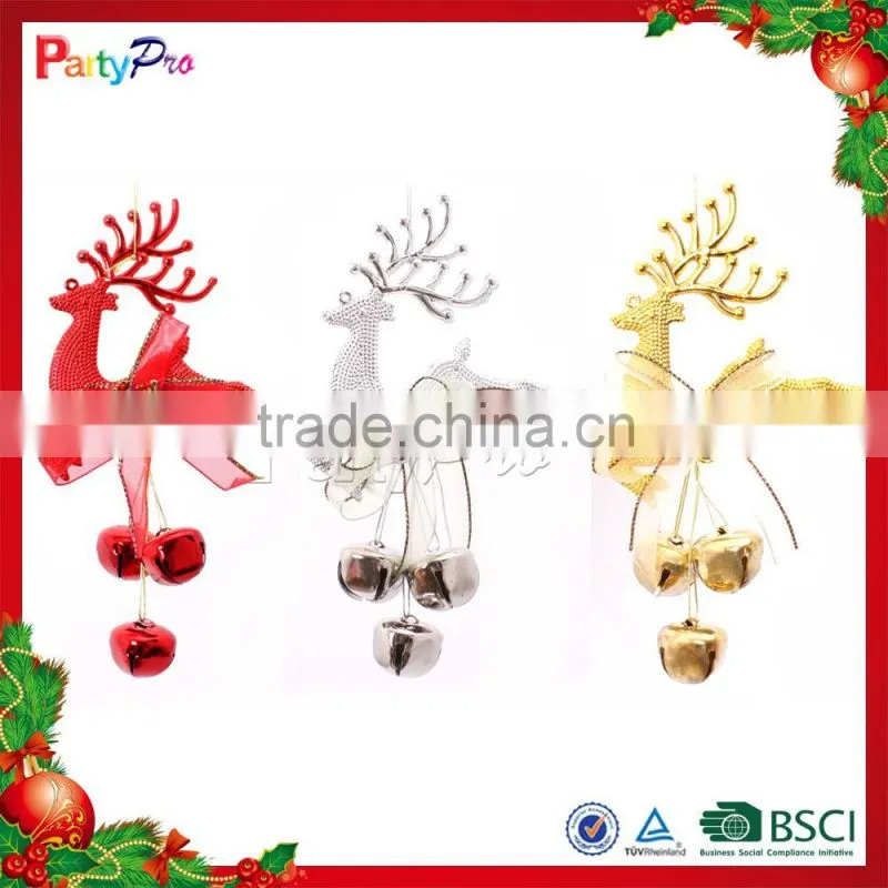 2015 Hot Sale Popular New Product Small Plastic Reindeer Christmas Bell Decoration