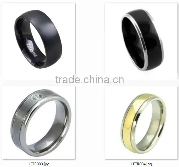 Best price titanium black men simple design finger rings