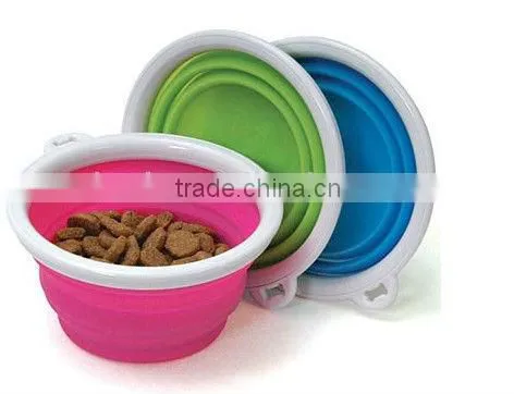 Foldable Silicone Pet Travel Bowl with Lid