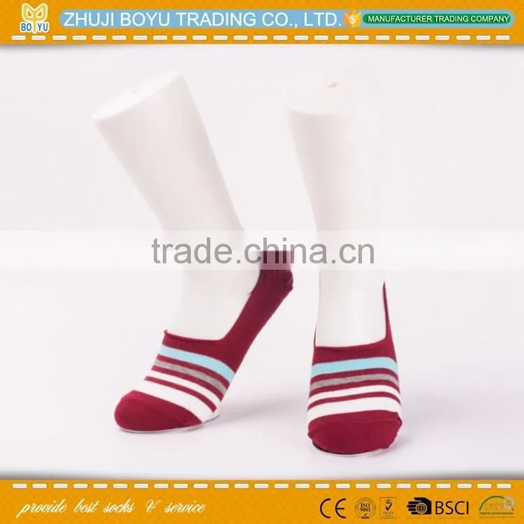 BY-161008 lady acrylic Woman Loafer Non-Slip Invisible Low Cut Boat Socks with Lurex