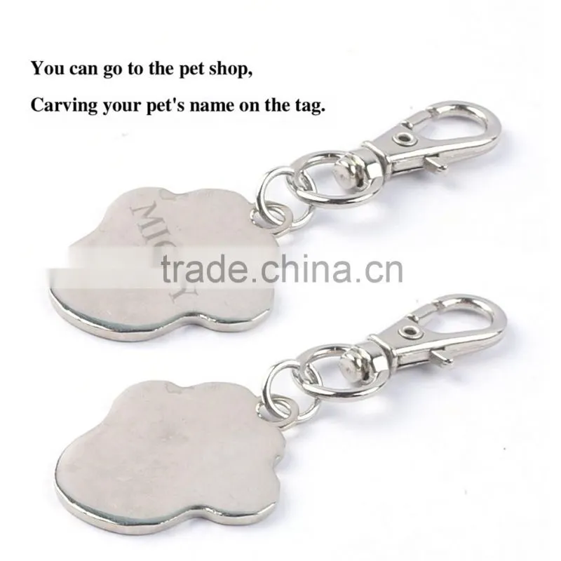 Wholesale Multi Color Metal Paw Printed Zinc Alloy Pet ID Tags Pendant Charms
