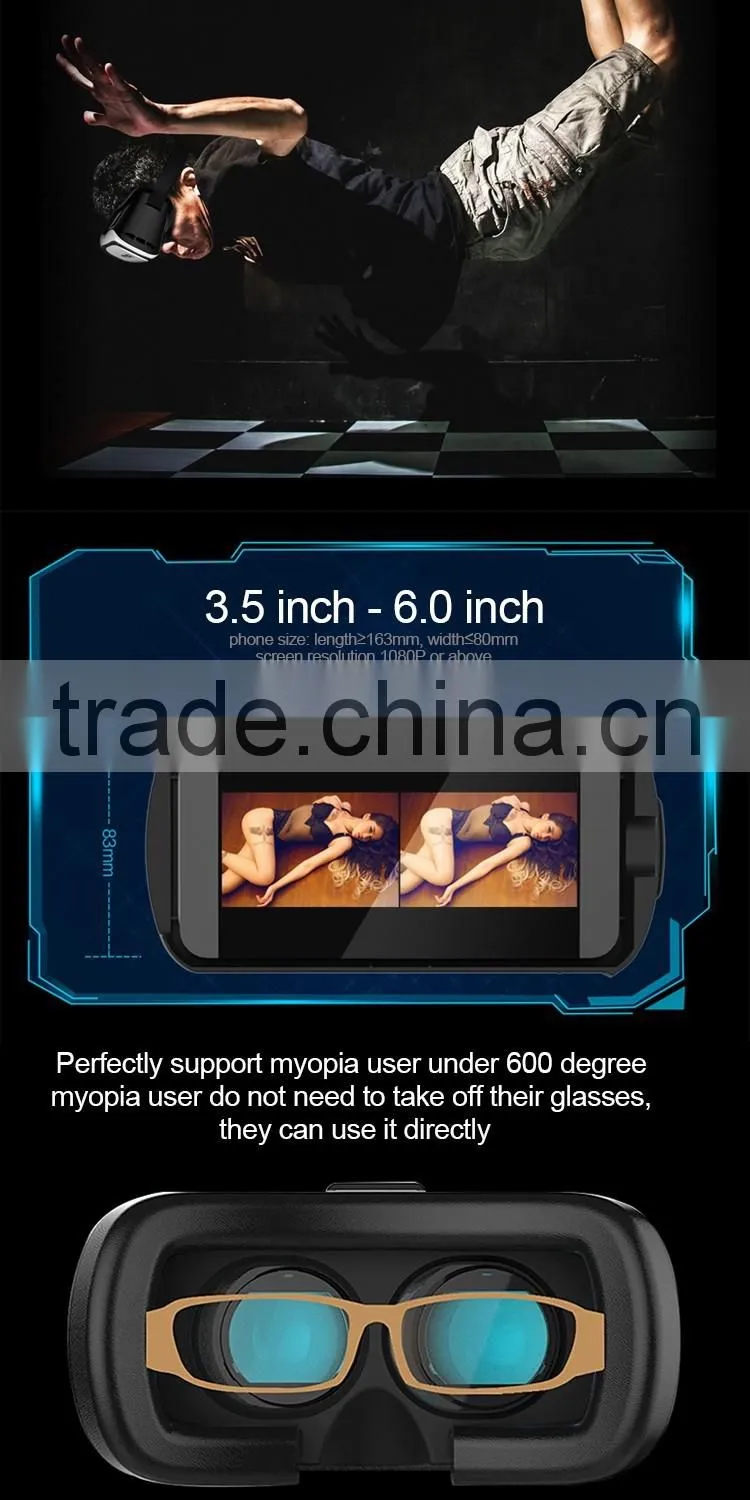 2016 New Design 3d Vr Glasses Virtual Reality Headset 3d Vr Box for Sale