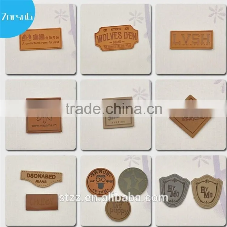Custom Logo Clothing Faux PU Leather Patch for Denim