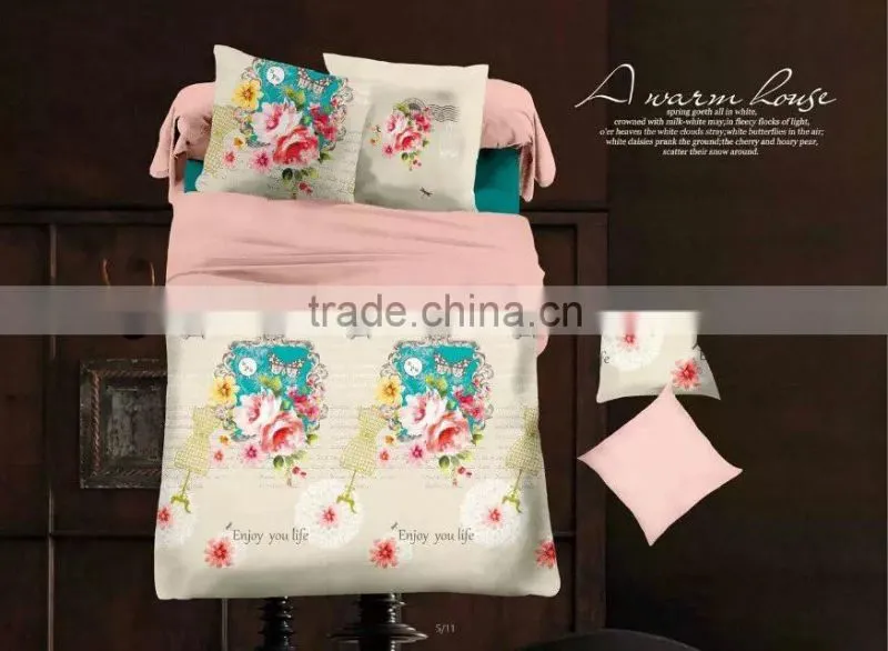 microfiber fabric flower design bedding set