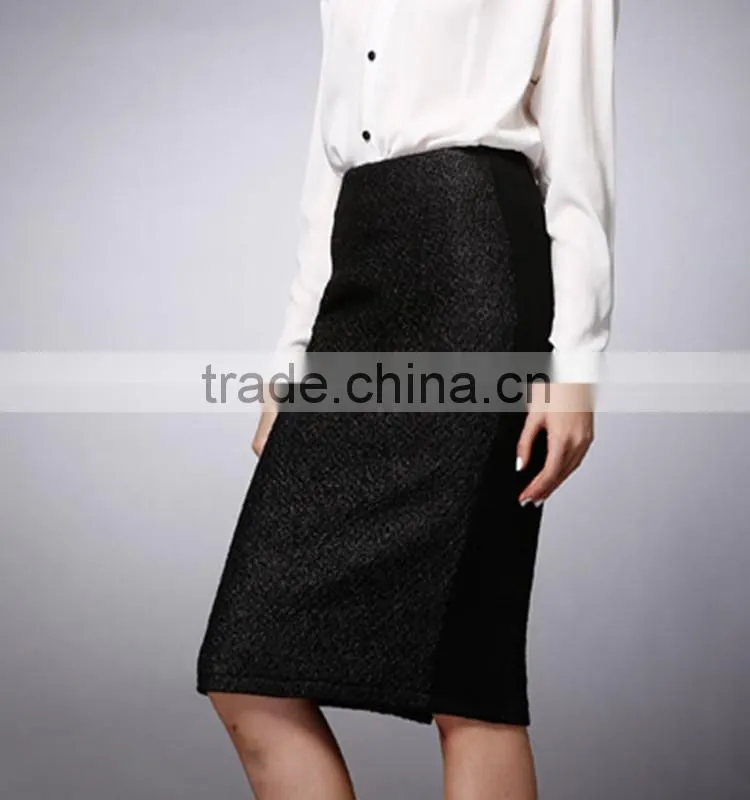 2016 Elegant High Waist Women Black Wrap Skirt