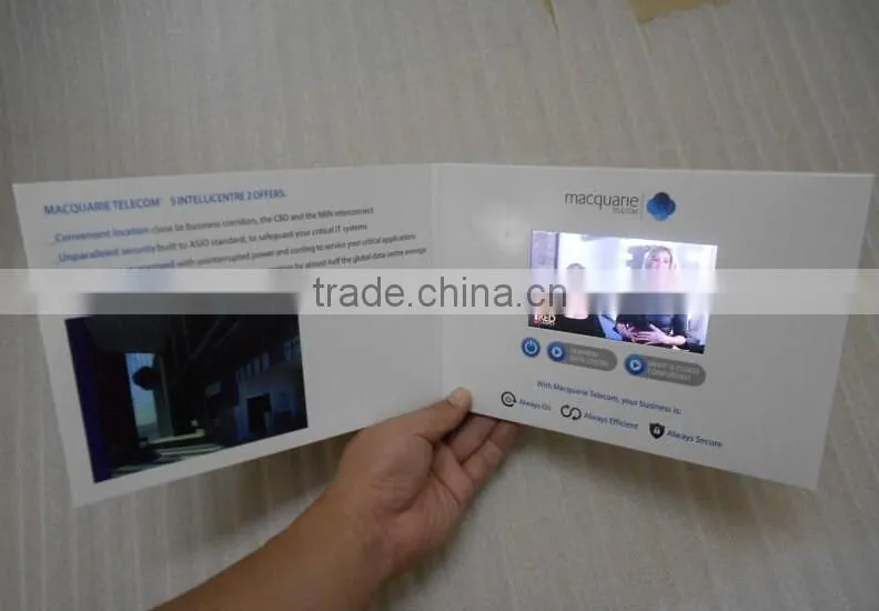 Top quality 2.4"customized sex hd lcd mp4 player video greeting card for business promotion