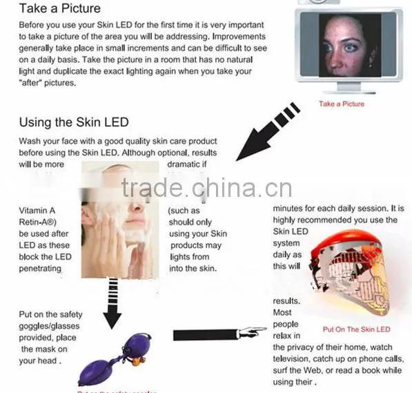 alibab express 3 colors PDT LED light therapy mask