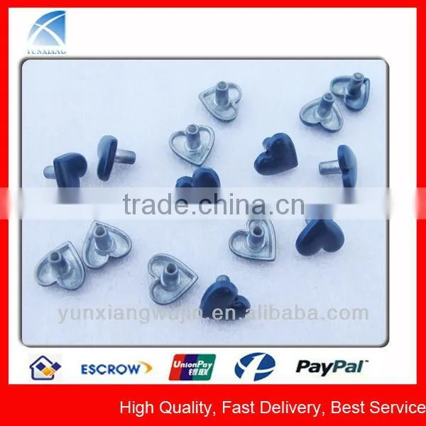 YX4616 Custom Made Black Metal Rivet with Embossed Logo