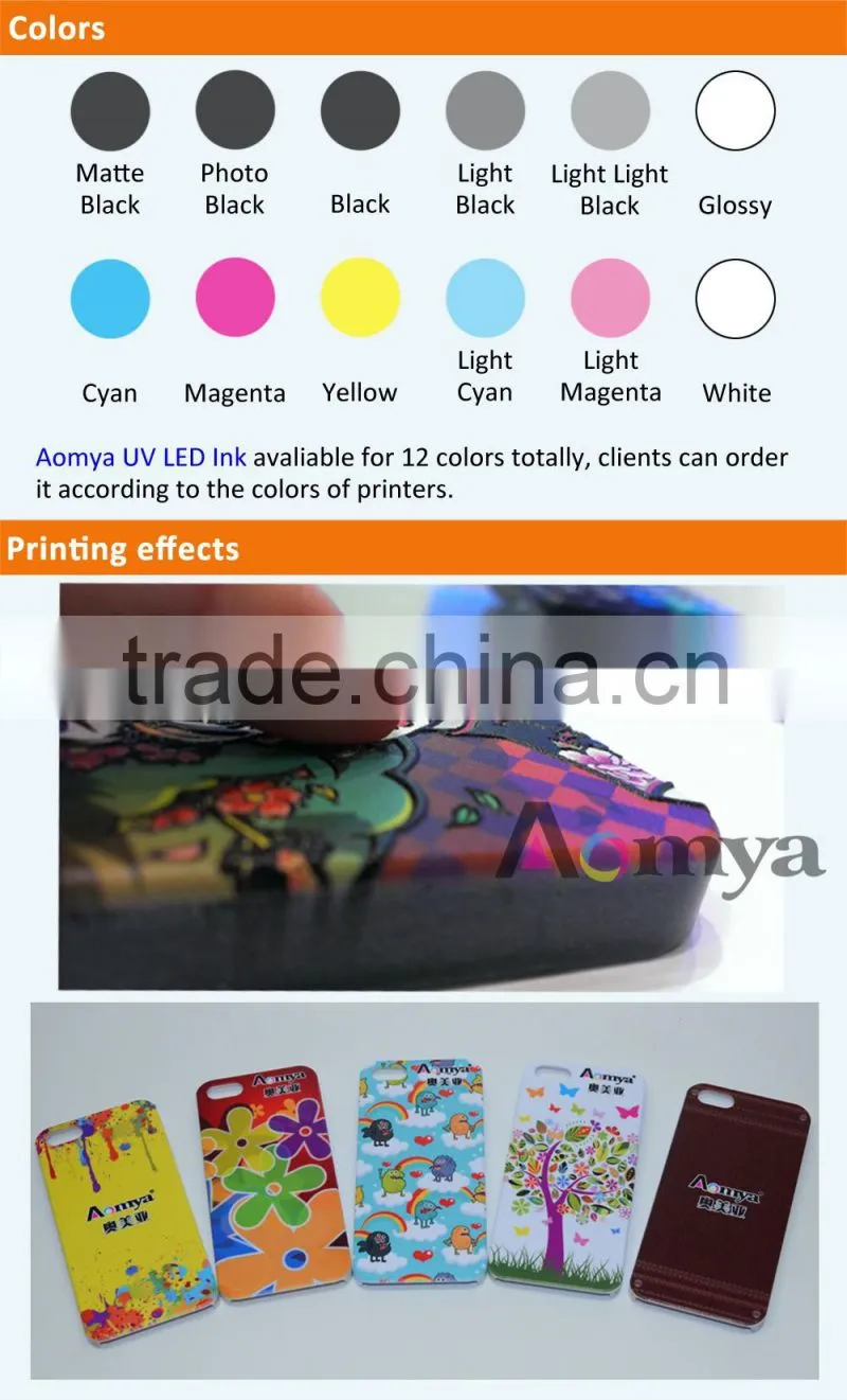 3D effect fast curing Led uv ink for DX5 printer head pringting ink