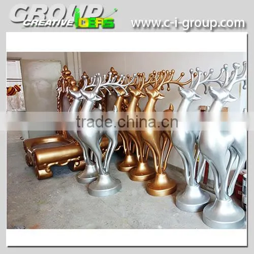 Fiberglass Silver Sculpture deer, Christmas Indoor Decorating Reindeer