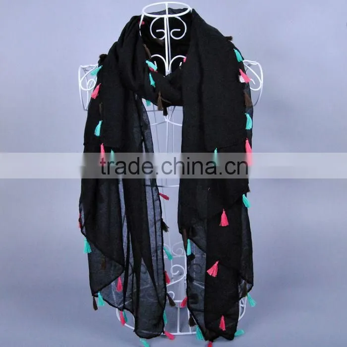 TOP Popular Plain Pure Color Women Scarf Voile Cotton Scarves 180*90 Pashmina