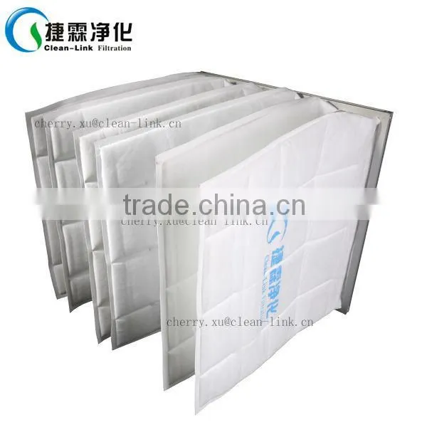 Hot sale Shot sale bag filter media/synthetic fiber pocket filtynthetic fiberglass filter media bag Air Filter air pocket filter