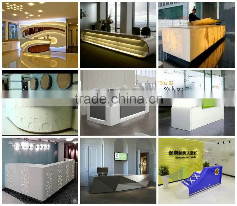 High glossy white stand desk/reception counter pictures/reception desk