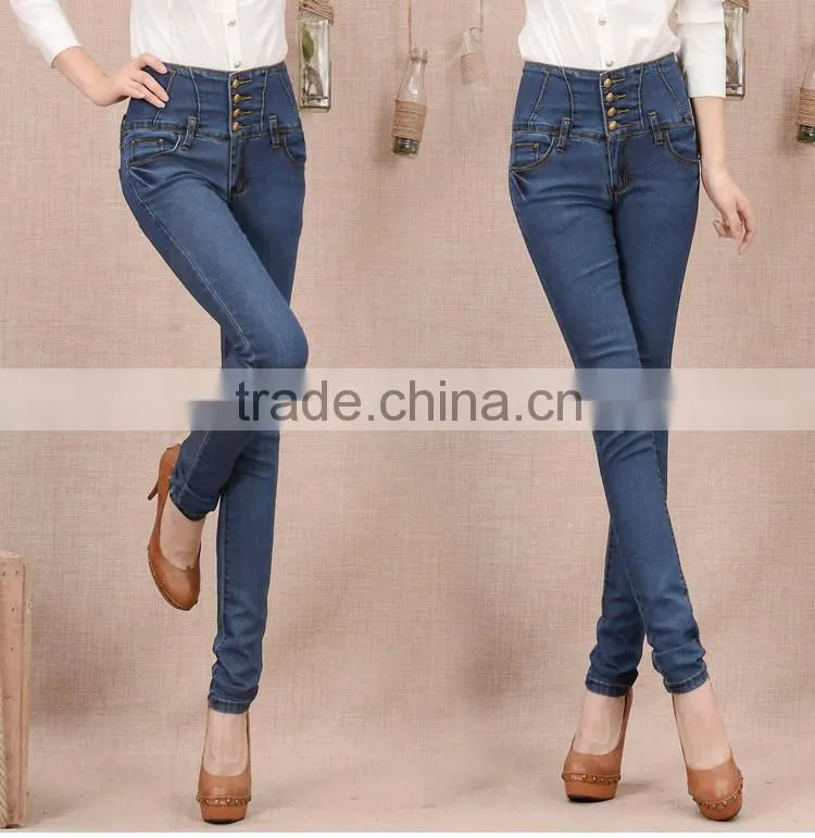 Hot-selling elegant autumn high quality garment factory denim trousers