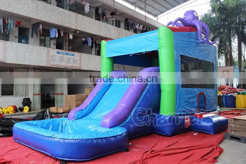 octopus inflatable bouncy castle with water slide